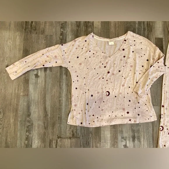 SOMA Women's Sunday Shooting Star Small LS Pajama Set Loungewear Celestial PJ - Picture 12 of 13